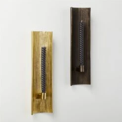 Ripple Bronze Wall Sconce Taper Candle Holder 9 Ripple Bronze Wall Sconce Taper Candle Holder -Home Store RippleSconceGroupFHS23