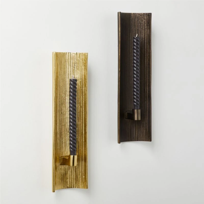 Ripple Bronze Wall Sconce Taper Candle Holder 6 Ripple Bronze Wall Sconce Taper Candle Holder - Image 4