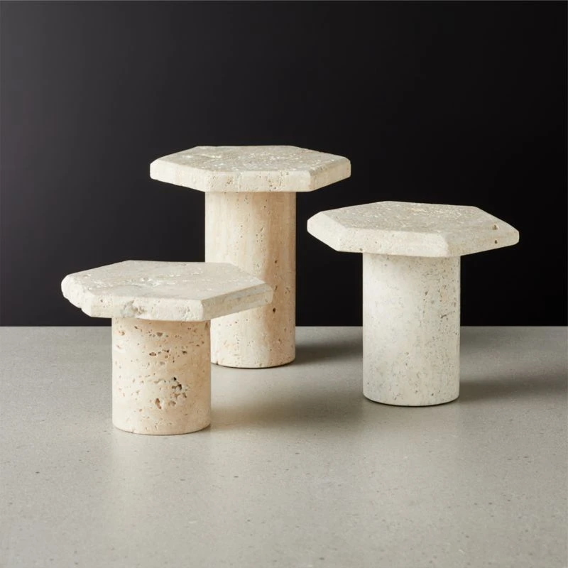 Roca Travertine Pillar Candle Stands 4 Roca Travertine Pillar Candle Stands - Image 2