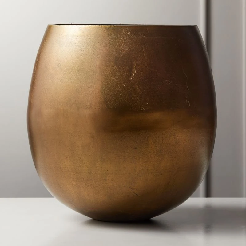 Rough Cast Brass Metal Indoor Planter Small 3 Rough Cast Brass Metal Indoor Planter Small