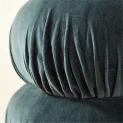 Ruched Dark Teal Velvet Pouf -Home Store RuchedVelvetDarkTealPoufAVSHF23