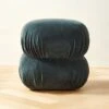 Ruched Dark Teal Velvet Pouf 2 Ruched Dark Teal Velvet Pouf -Home Store RuchedVelvetDarkTealPoufSHF23