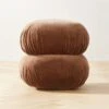 Ruched Dark Beige Velvet Pouf 2 Ruched Dark Beige Velvet Pouf -Home Store RuchedVelvetPoufSHF22