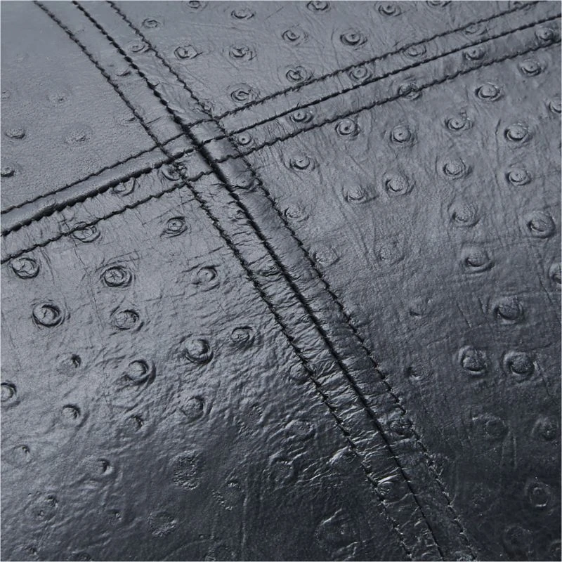 Rue Black Leather Throw Pillow With Down-Alternative Insert 18"x12" 5 Rue Black Leather Throw Pillow With Down-Alternative Insert 18"x12" - Image 3