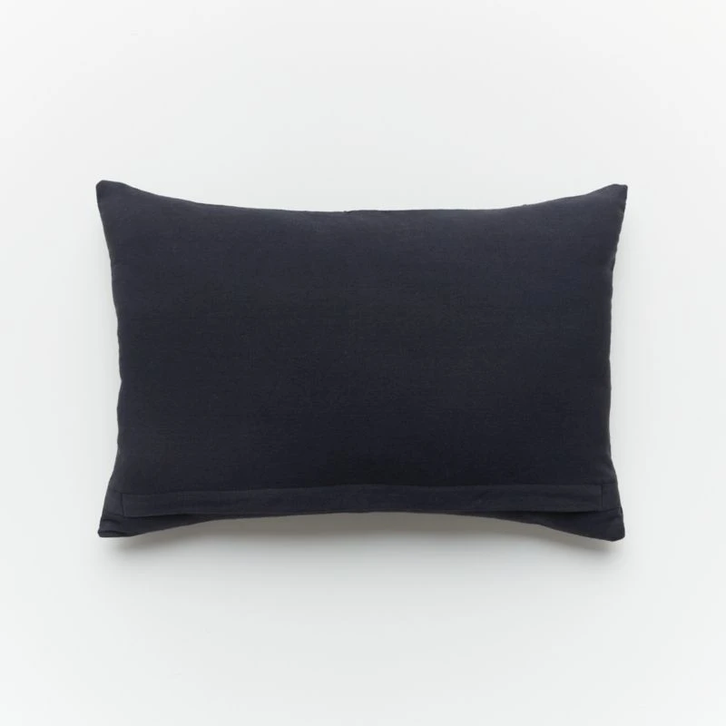 Rue Black Leather Throw Pillow With Down-Alternative Insert 18"x12" 4 Rue Black Leather Throw Pillow With Down-Alternative Insert 18"x12" - Image 2