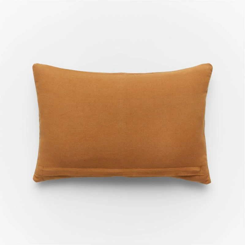 Rue Tan Leather Throw Pillow With Down-Alternative Insert 18"x12" 4 Rue Tan Leather Throw Pillow With Down-Alternative Insert 18"x12" - Image 2