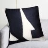 Sandro Black And White Throw Pillow With Feather-Down Insert 20"