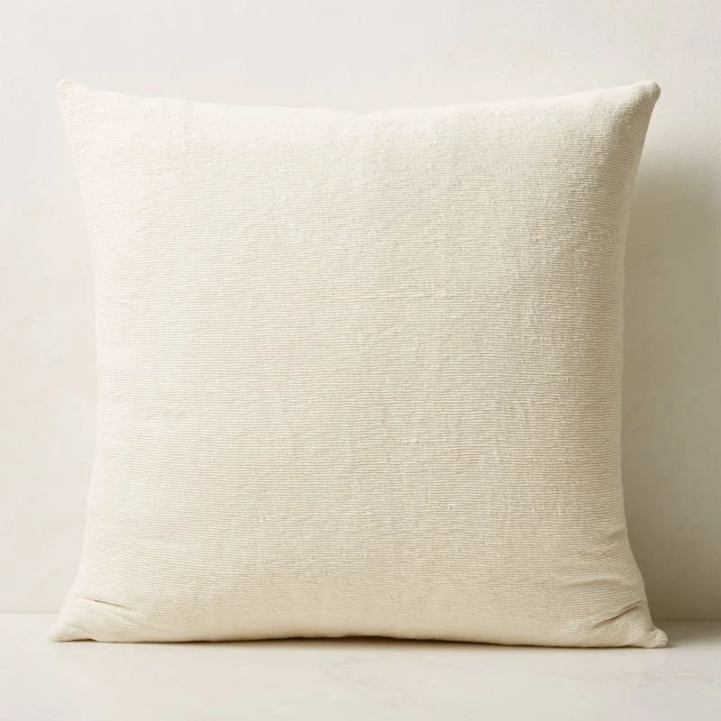 Seca Ivory Silk Throw Pillow With Down-Alternative Insert 26'' 3 Seca Ivory Silk Throw Pillow With Down-Alternative Insert 26''