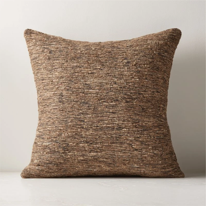 Seca Brown Silk Throw Pillow With Down-Alternative Insert 20" 3 Seca Brown Silk Throw Pillow With Down-Alternative Insert 20"