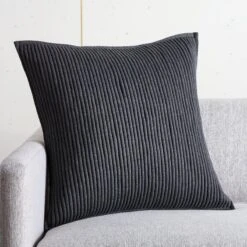 Sequence Dark Grey Throw Pillow With Feather-Down Insert 20"