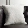 Shorn White Sheepskin Fur Throw Pillow With Down-Alternative Insert 18" 2 Shorn White Sheepskin Fur Throw Pillow With Down-Alternative Insert 18" -Home Store ShornShpsknWhtPlwCvr18X18SHF19