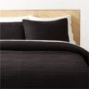 Siza Organic Cotton Black Quilt And Pillow Shams 2 Siza Organic Cotton Black Quilt And Pillow Shams -Home Store SizaOrgCttnBlkFQQuiltSHF23