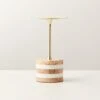 Stacked Marble And Brass Pillar Candle Holder Small