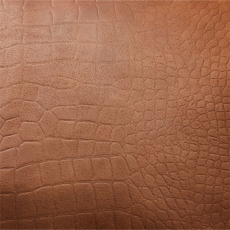 Surat Brown Embossed Leather Throw Pillow With Down-Alternative Insert 18'' 4 Surat Brown Embossed Leather Throw Pillow With Down-Alternative Insert 18'' - Image 2