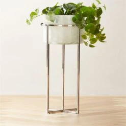 Syd Small Glass Planter With Stand 8 Syd Small Glass Planter With Stand -Home Store SydSmGlassPlanterWStandROF22