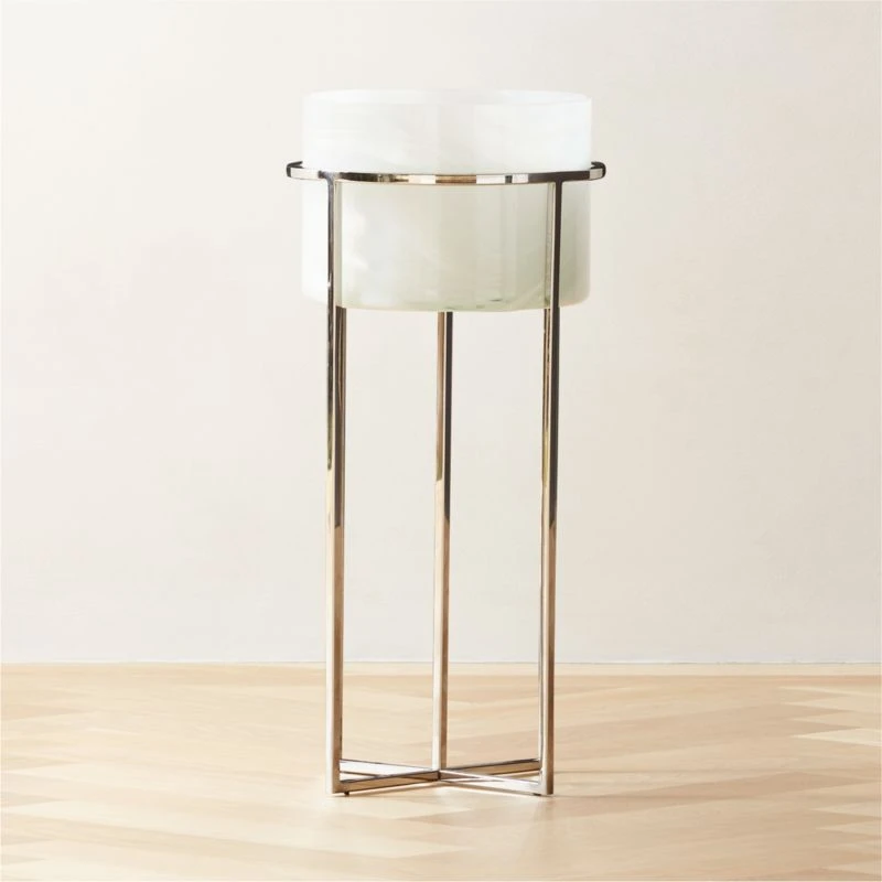 Syd Small Glass Planter With Stand 3 Syd Small Glass Planter With Stand