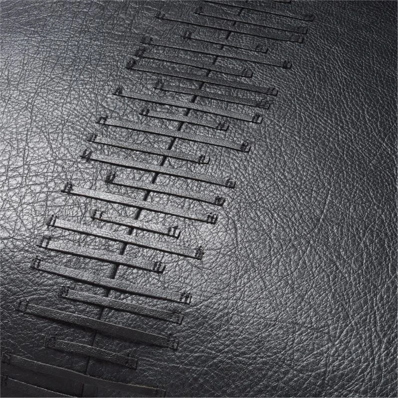 Tack Black Leather Throw Pillow With Down-Alternative Insert 18" 5 Tack Black Leather Throw Pillow With Down-Alternative Insert 18" - Image 3