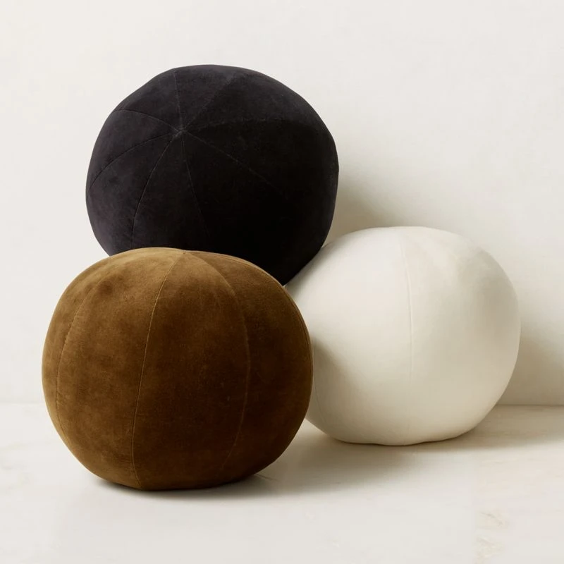 Terre Black Velvet Sphere Throw Pillow 5 Terre Black Velvet Sphere Throw Pillow - Image 3