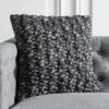 Tillie Black Wool Throw Pillow With Feather-Down Insert 20" 1 Tillie Black Wool Throw Pillow With Feather-Down Insert 20" -Home Store TillieWoolBlkPillow20X20inSHF21