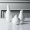 Trio White Porcelain Bud Vase Set Of 3 -Home Store TrioVasesWhiteSHF16