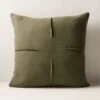 Tuck Green Linen Throw Pillow With Down-Alternative Insert 20''