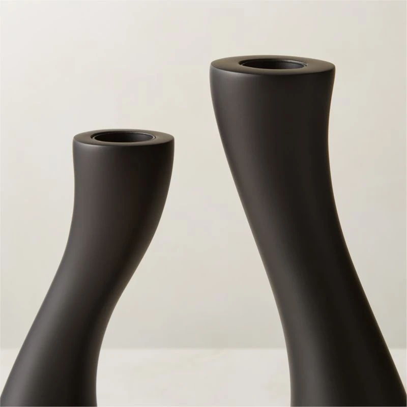 Uri Matte Black Cement Taper Candle Holder 5 Uri Matte Black Cement Taper Candle Holder - Image 3