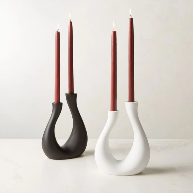 Uri Matte White Cement Taper Candle Holder 7 Uri Matte White Cement Taper Candle Holder - Image 5