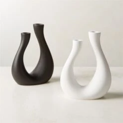 Uri Matte Black Cement Taper Candle Holder 11 Uri Matte Black Cement Taper Candle Holder -Home Store UriTaperHolderCollectionFHF23 1