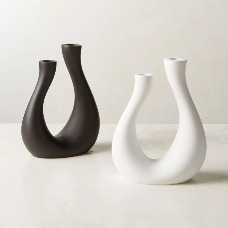 Uri Matte White Cement Taper Candle Holder 6 Uri Matte White Cement Taper Candle Holder - Image 4