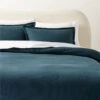 Valencea Organic Cotton Ribbed Dark Teal Duvet Cover And Pillow Shams 2 Valencea Organic Cotton Ribbed Dark Teal Duvet Cover And Pillow Shams -Home Store ValenceaRdOgCDkTFQDvtCvrSHS23