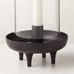 Vetro Matte Black Stainless Steel And Glass Hurricane Candle Holder 9 Vetro Matte Black Stainless Steel And Glass Hurricane Candle Holder -Home Store VetroMttSSBlkTaperHrrcnAV2SHF22