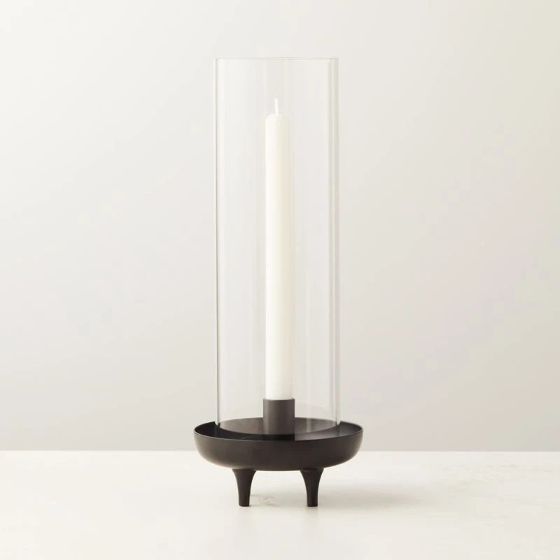 Vetro Matte Black Stainless Steel And Glass Hurricane Candle Holder 3 Vetro Matte Black Stainless Steel And Glass Hurricane Candle Holder