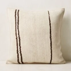 Vintage Striped Hemp Throw Pillow With Down-Alternative Insert 23'' -Home Store VintageHmpStripePllw23x23AV3SHS23