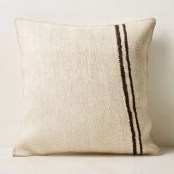 Vintage Striped Hemp Throw Pillow With Down-Alternative Insert 23'' -Home Store VintageHmpStripePllw23x23AV4SHS23