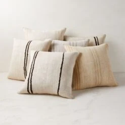 Vintage Striped Hemp Throw Pillow With Down-Alternative Insert 23'' -Home Store VintageHmpStripePllw23x23AV5SHS23