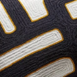 Vitali Embroidered Black And White Throw Pillow With Down-Alternative Insert 23''x11'' 7 Vitali Embroidered Black And White Throw Pillow With Down-Alternative Insert 23''x11'' -Home Store VitaliEmbrdDnAtPllw23x11AV2SSF23