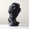 Weaver Bird Black Fiber Clay Bust 2 Weaver Bird Black Fiber Clay Bust -Home Store WeaverBirdSculptureSHS23