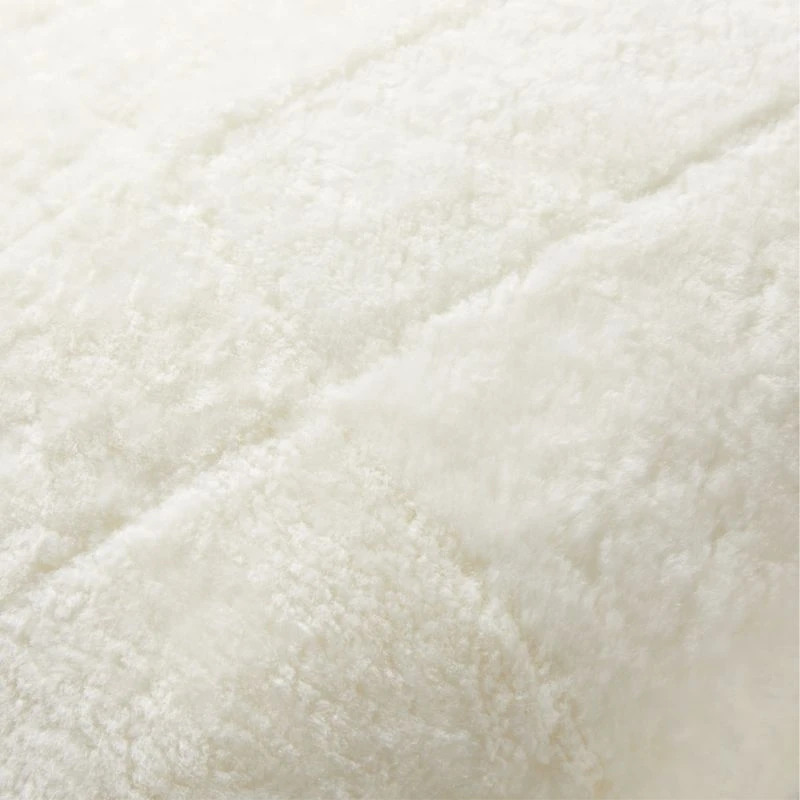 White Shorn Sheepskin Fur Throw Pillow With Down-Alternative Insert 26" 4 White Shorn Sheepskin Fur Throw Pillow With Down-Alternative Insert 26" - Image 2