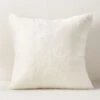 White Shorn Sheepskin Fur Throw Pillow With Down-Alternative Insert 26" -Home Store WhtShrnShpsknPllw26X26inSHF22