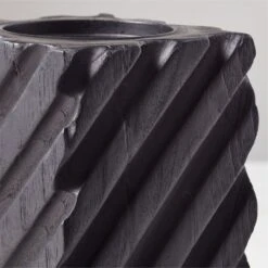 Zeke Blackened Teak Pillar Candle Holder Small 11 Zeke Blackened Teak Pillar Candle Holder Small -Home Store ZekeBkdTeakPllrHolderLrgAVSHS23