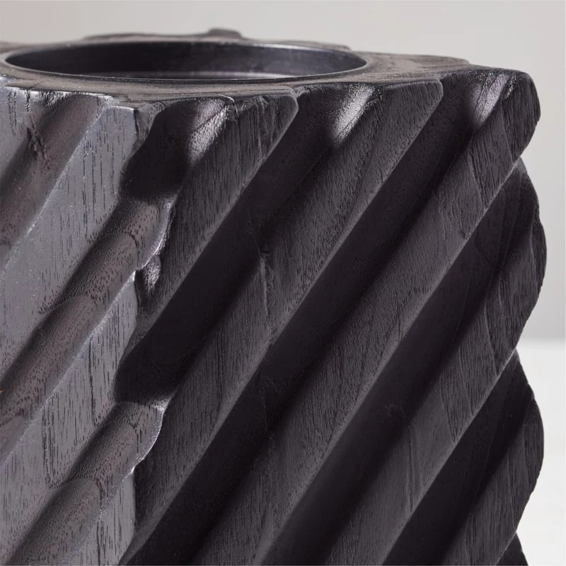 Zeke Blackened Teak Pillar Candle Holder Small 7 Zeke Blackened Teak Pillar Candle Holder Small - Image 5