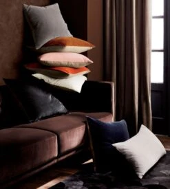 Leisure Black Velvet Throw Pillow With Down-Alternative Insert 23" -Home Store leisure23sqpillowsACJL17