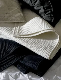 Triangle Black Coverlet And Shams -Home Store marbleizedbeddingJN18 1